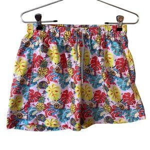 Boardies Apparel Women’s shorts size S Lined Aloha Fruit Hands swim surf beachy